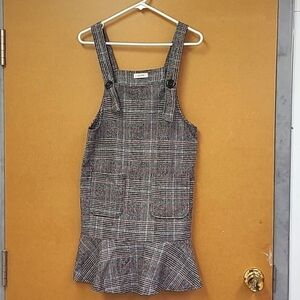 Mill Studio Black and White Plaid Tweed Style Jumper